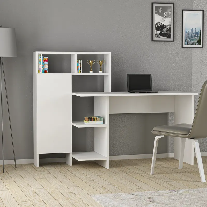 Birou Bugra, Diverse culori, 136x60x112 cm - Alb