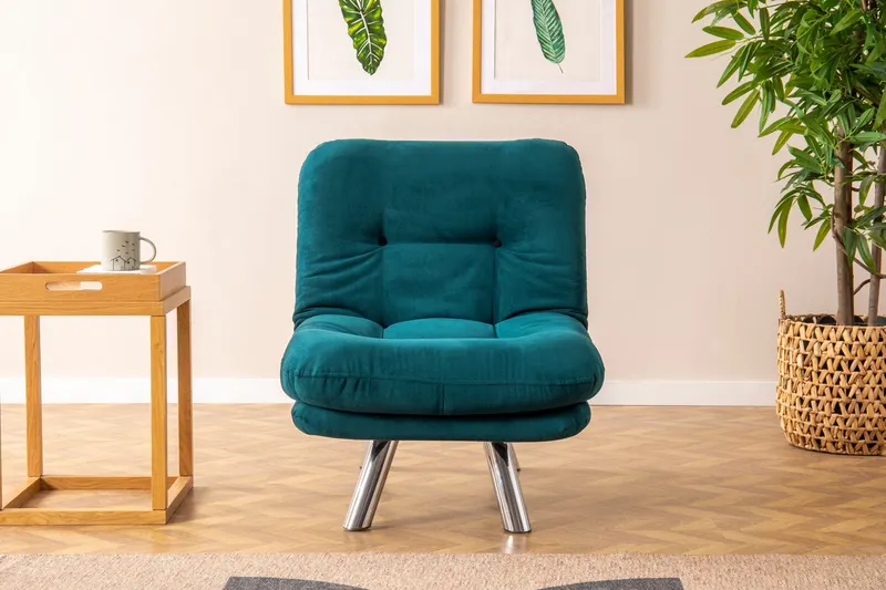 Fotoliu extensibil Misa Small Solo, Diverse culori, 70x52x40 cm - Petrol green