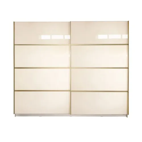 Gold Dulap 2500 Crem cu usi MDF Lucios + 1 Comoda