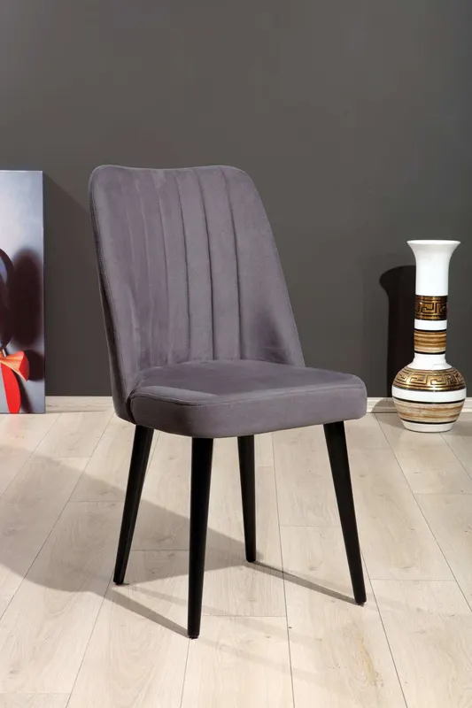Set de scaune Polo, Diverse culori, Diverse configurații, 46x45x92 cm - Gri - Negru / 4 bucăți