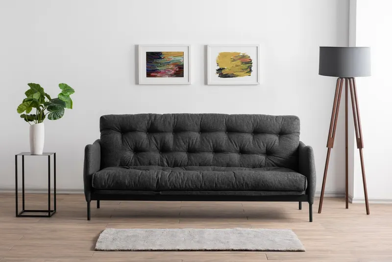 Canapea extensibilă 3 locuri Renge, Diverse culori, 200x43x48 cm - Gri închis