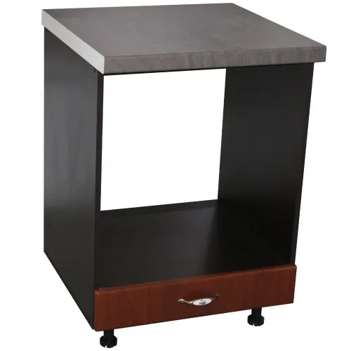 Corp pentru cuptor incorporabil cu sertar Zebra, Wenge/MDF Cedru, cu blat beton, 60 x 85 x 60 cm