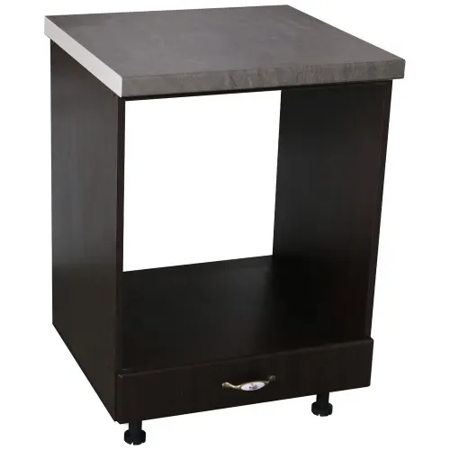 Corp pentru cuptor incorporabil cu sertar Zebra, Wenge/MDF Wenge, cu blat beton, 60 x 85 x 60 cm