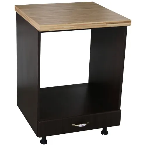 Corp pentru cuptor incorporabil cu sertar Zebra, Wenge/MDF Wenge, cu blat artar, 60 x 85 x 60 cm
