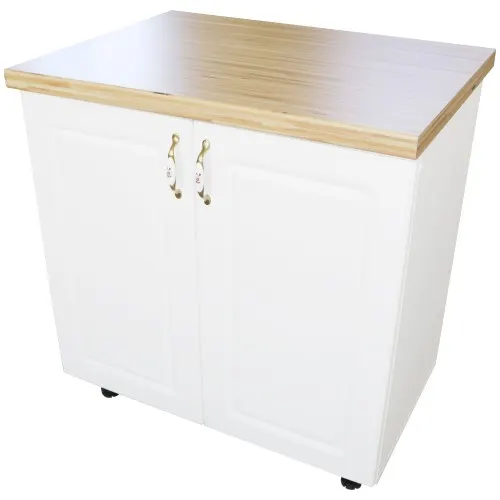 Masca pentru chiuveta cu 2 usi 80 cm Zebra, alb/MDF Alb Lucios, cu blat Artar, 80 x 85 x 60 cm