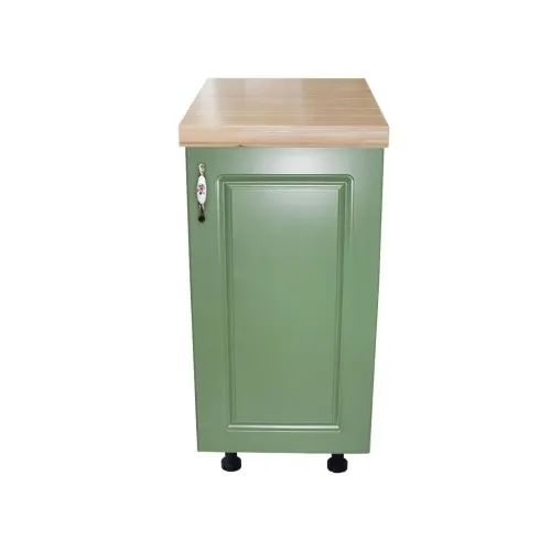 Corp inferior cu 1 Usa Zebra, Alb/MDF Verde, si blat Artar 40 x 85 x 60