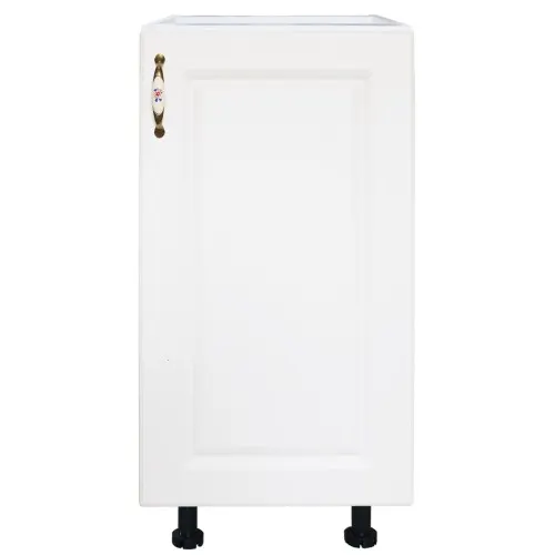 Corp inferior cu 1 usa Zebra, Alb/MDF Alb Lucios, fara blat, 40 x 82 x 50 cm