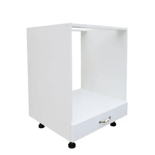 Corp pentru cuptor incorporabil cu sertar Zebra, alb/MDF Alb lucios, fara blat, 60 x 82 x 57 cm
