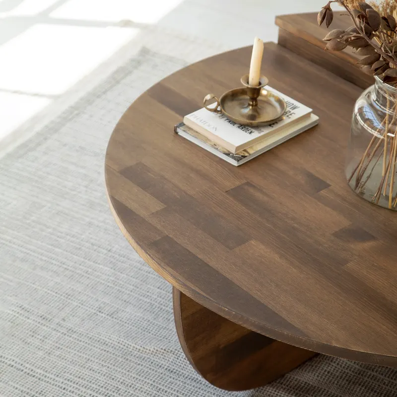 Măsuță de cafea Podium Wood, Diverse culori, 90x60x30 cm - Nuc