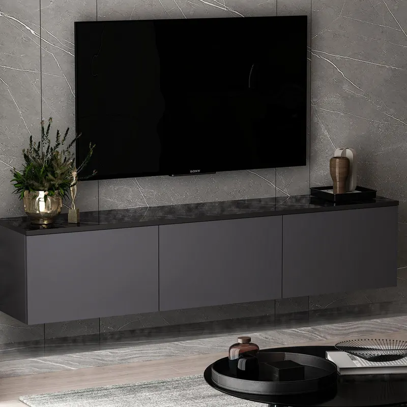 Comodă TV Neon, Diverse culori, 160x32x35 cm - Antracit
