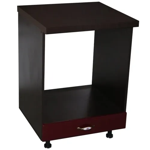 Corp pentru cuptor incorporabil cu sertar Zebra, Wenge/MDF Rosu cu blat negru, 60 x 85 x 60 cm