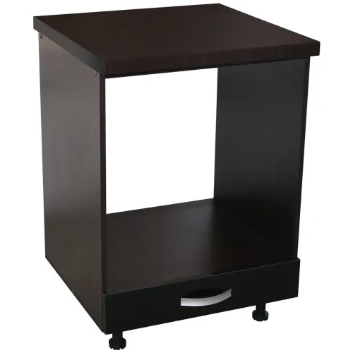 Corp pentru cuptor incorporabil cu sertar Zebra, Wenge/Negru, cu blat negru, 60 x 85 x 60 cm