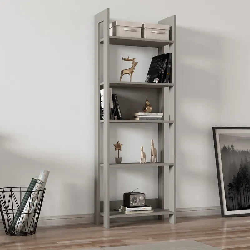 Bibliotecă Country, Diverse culori, 64x30x180 cm - Gri