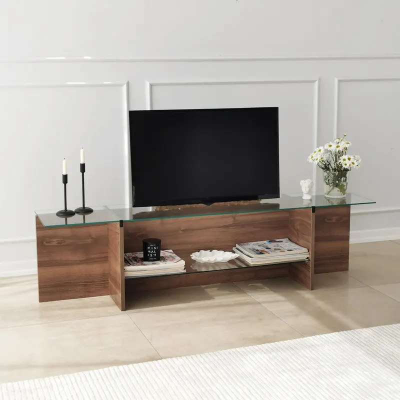 Comodă TV Escape TV, Diverse culori, 158x35x40 cm - Nuc