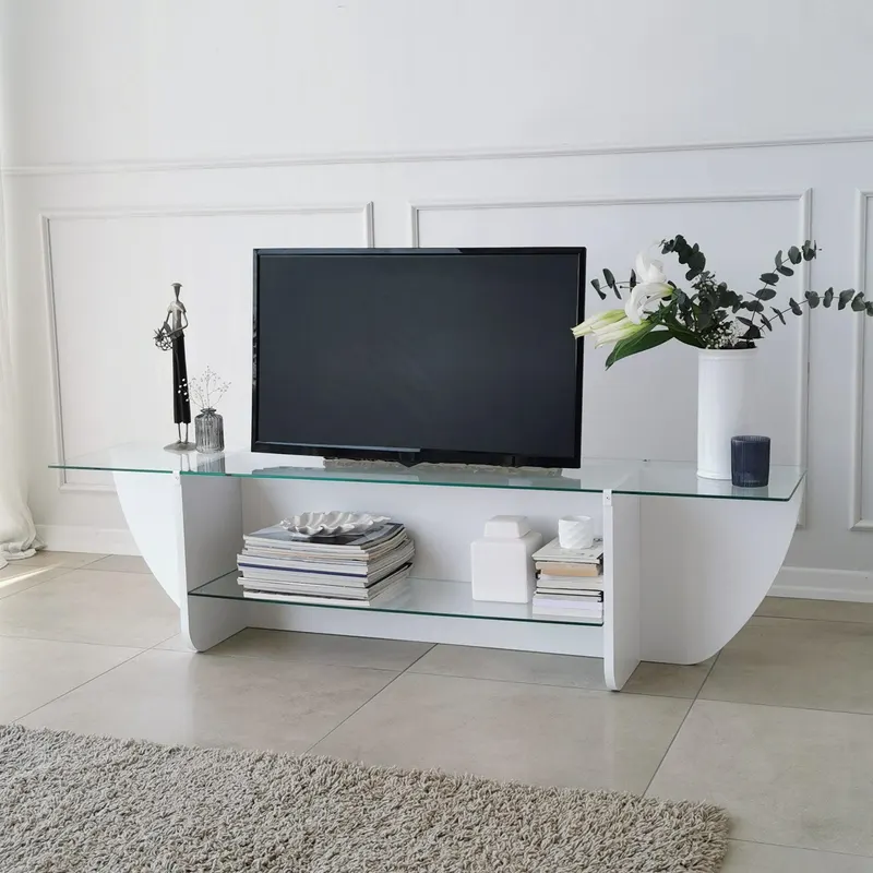 Comodă TV Lily TV, Diverse culori, 158x35x40 cm - Alb