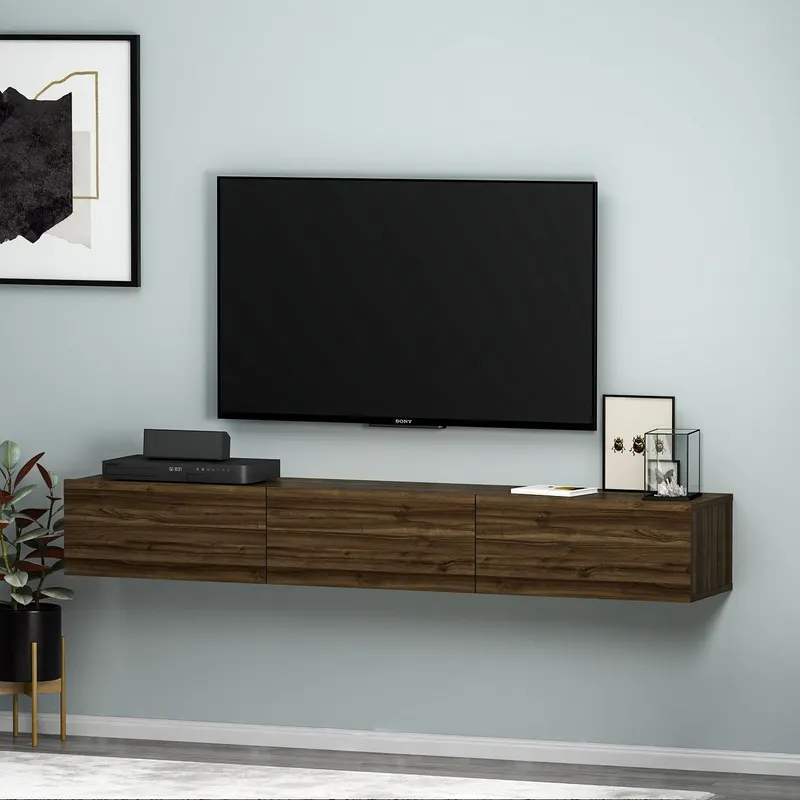 Comodă TV Terra, Diverse culori, 180x31x26 cm - Nuc