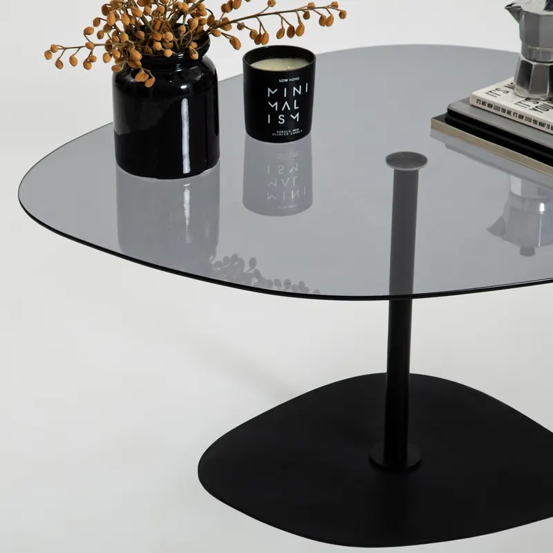Măsuță de cafea Soho, Diverse culori, 85x67x40 cm - Gri închis - Negru