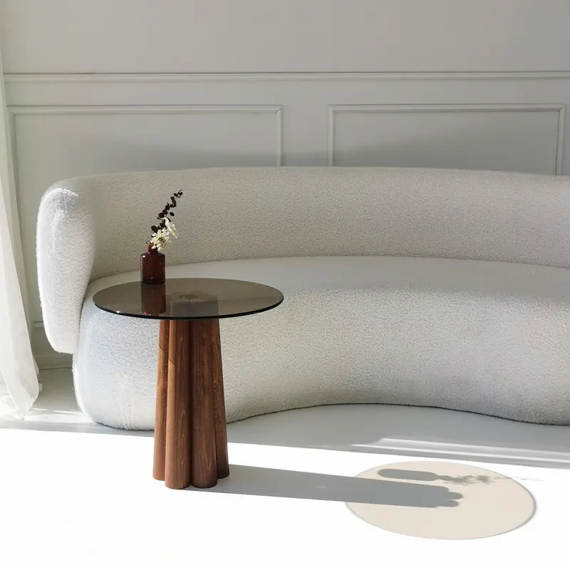 Măsuță de cafea Thales, Diverse culori, 50x50x50 cm - Bronz - Nuc