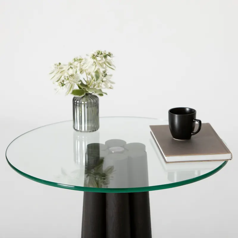 Măsuță de cafea Thales, Diverse culori, 50x50x50 cm - Transparent - Negru