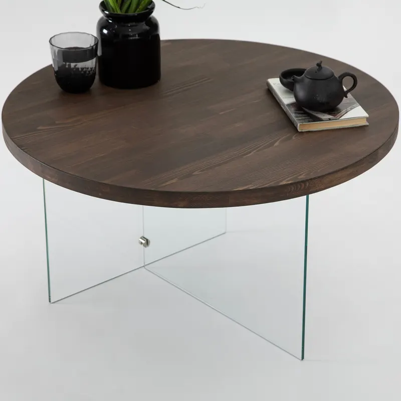 Măsuță de cafea Serenity, Diverse culori - Transparent - Nuc