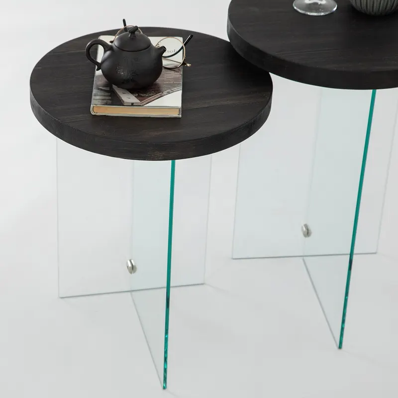 Măsuță de cafea Serenity 2, Diverse culori - Antracit - Transparent