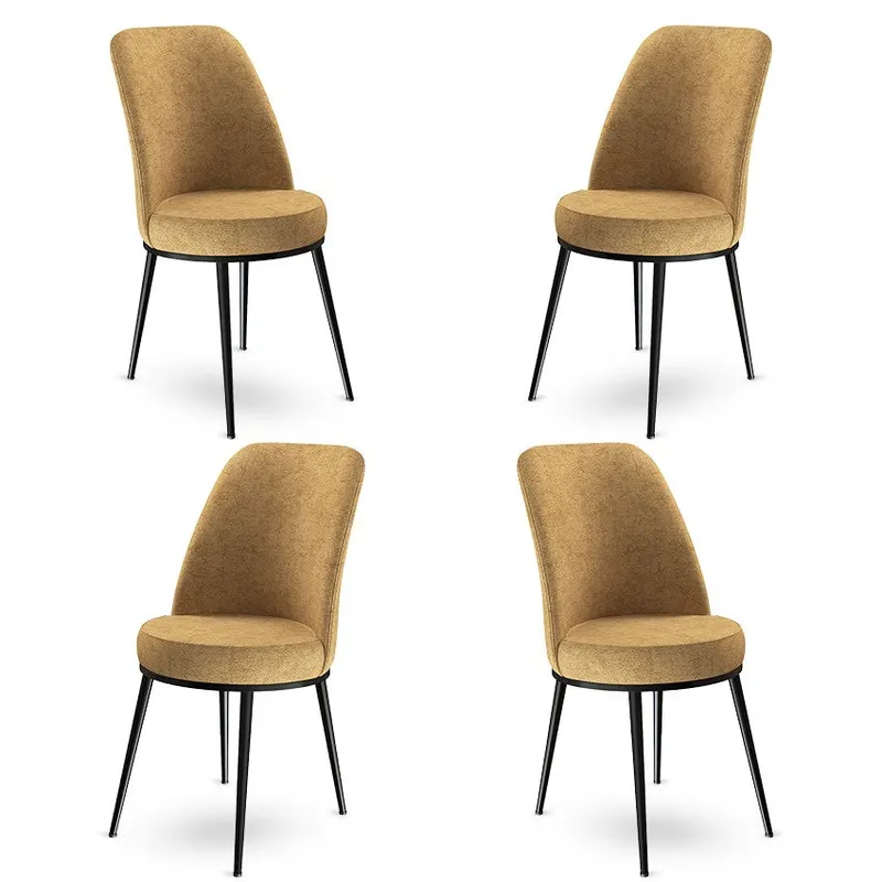 Set de scaune Dexa, Diverse culori, Diverse configurații, 45x42x89 cm - Cappuccino - Negru / 4 bucăți