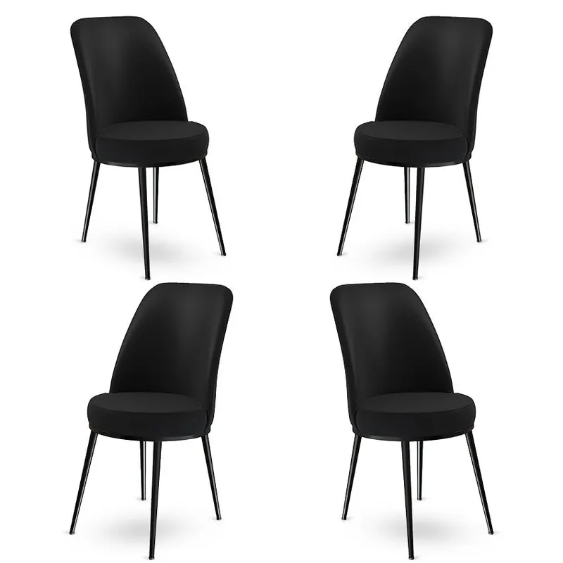 Set de scaune Dexa, Diverse culori, Diverse configurații, 45x42x89 cm - Negru / 4 bucăți