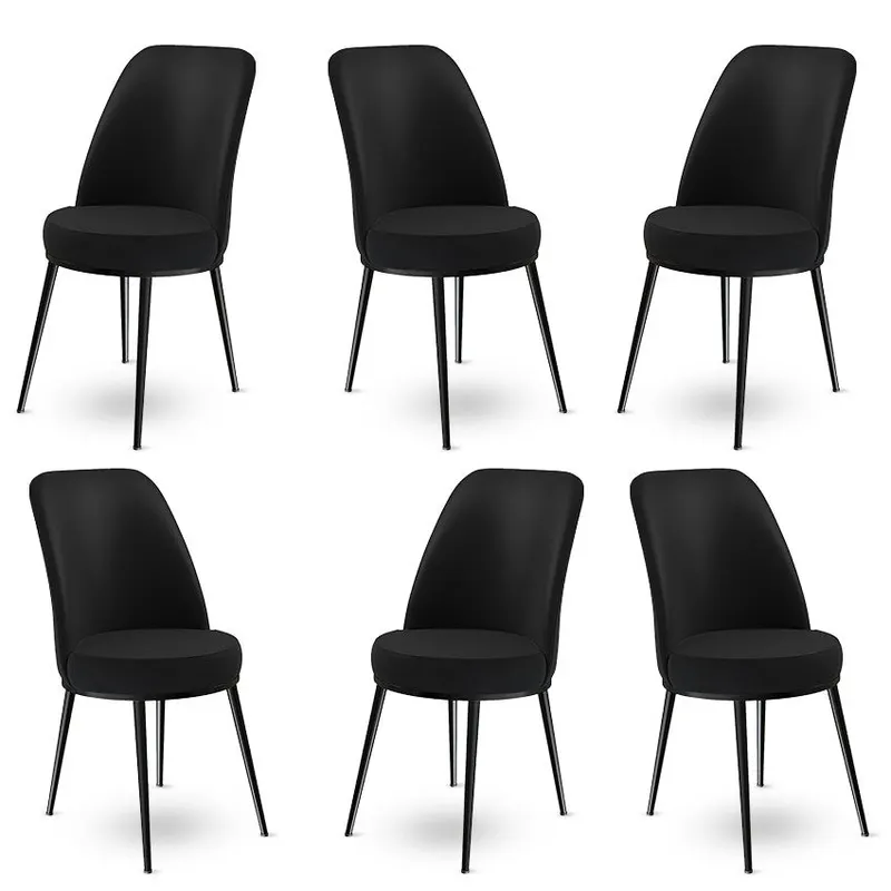 Set de scaune Dexa, Diverse culori, Diverse configurații, 45x42x89 cm - Negru / 6 bucăți