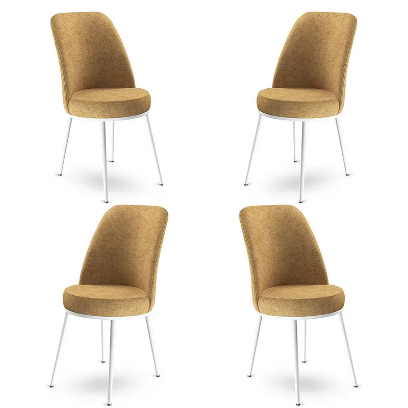 Set de scaune Dexa, Diverse culori, Diverse configurații, 45x42x89 cm - Cappuccino - Alb / 4 bucăți