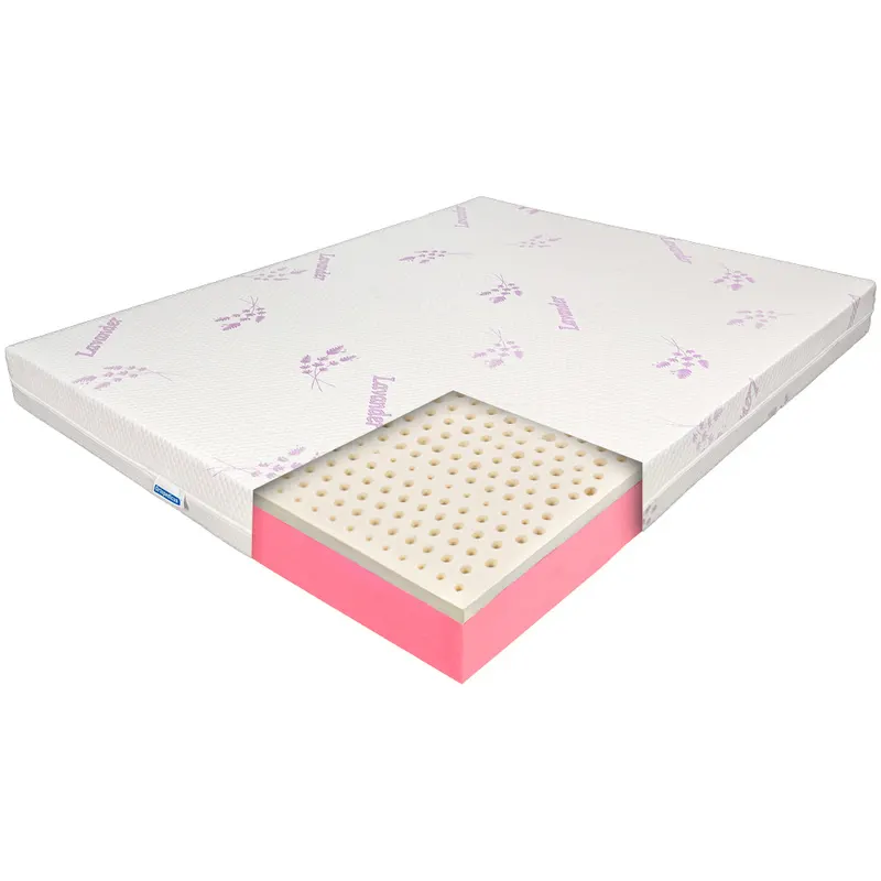 Saltea de pat Ortopedica cu Latex 160x190 - 17+3+1, Reversibila, 7 zone, Husa Lavanda, Young