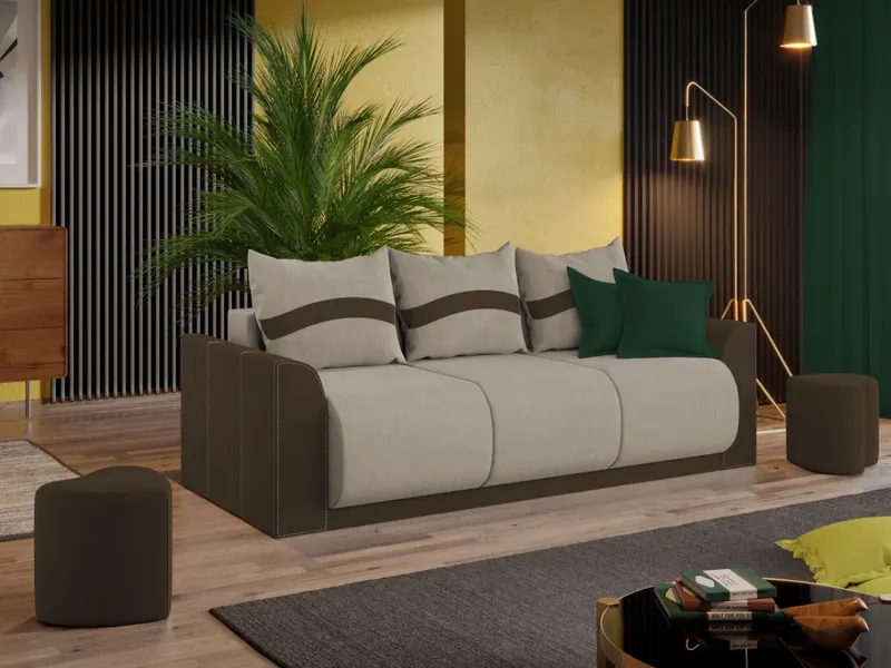 Canapea Nova Crem / Maro — imaginea 2
