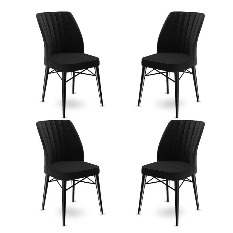 Set de scaune Flex, Diverse culori, Diverse configurații, 45x42x93 cm - Negru / 4 bucăți