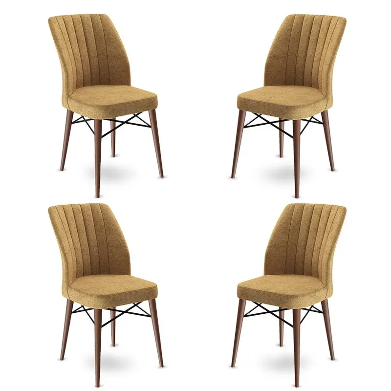 Set de scaune Flex, Diverse culori, Diverse configurații, 45x42x93 cm - Cappuccino - Maro / 4 bucăți