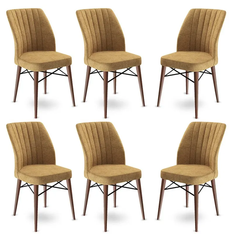 Set de scaune Flex, Diverse culori, Diverse configurații, 45x42x93 cm - Cappuccino - Maro / 6 bucăți