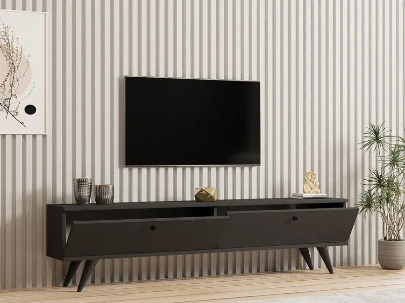 Comodă TV Paris, Diverse culori, 160x25x40 cm - Antracit