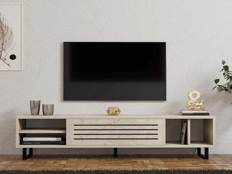 Comodă TV Safir, Diverse culori, 160x40x35 cm - Travertin