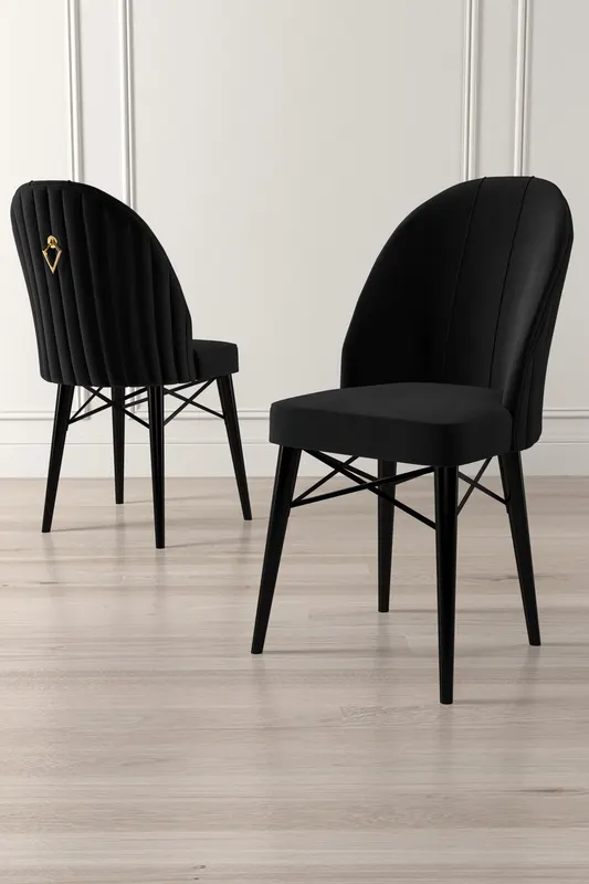 Set de scaune Ritim, Diverse culori, Diverse configurații, 44x42x96 cm - Negru / 4 bucăți