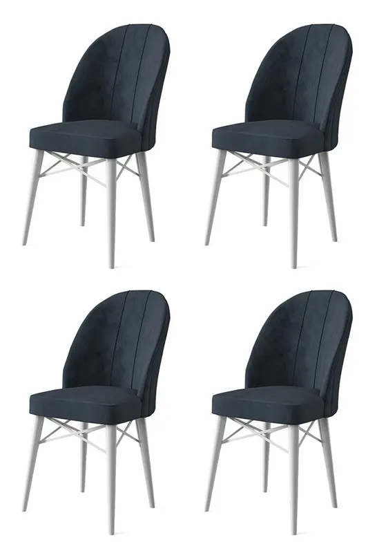 Set de scaune Ritim, Diverse culori, Diverse configurații, 44x42x96 cm - Antracit - Alb / 4 bucăți