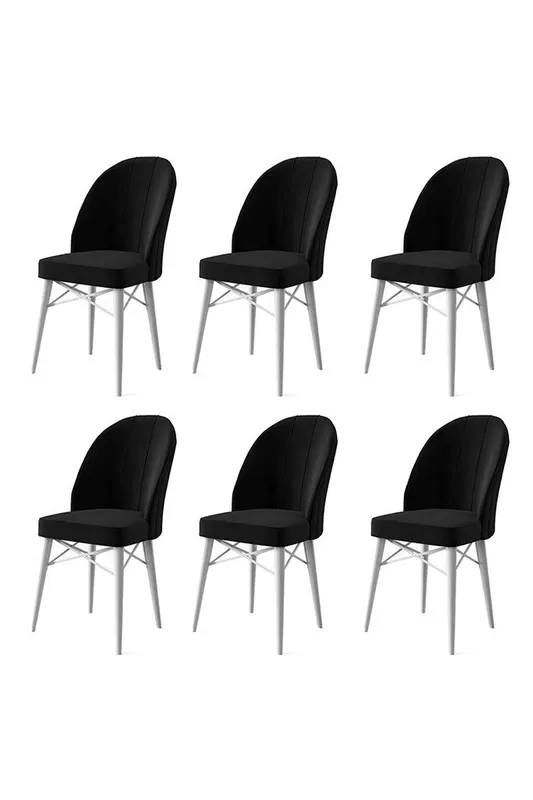 Set de scaune Ritim, Diverse culori, Diverse configurații, 44x42x96 cm - Negru - Alb / 6 bucăți