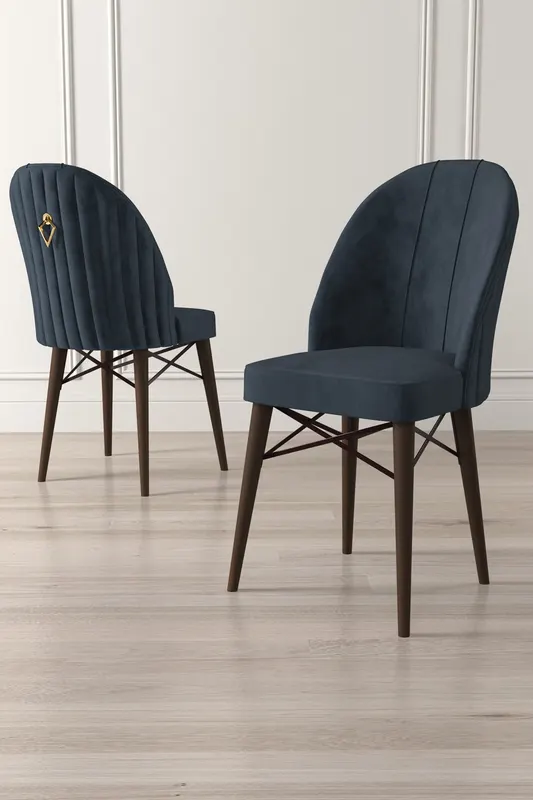 Set de scaune Ritim, Diverse culori, Diverse configurații, 44x42x96 cm - Antracit - Maro / 4 bucăți