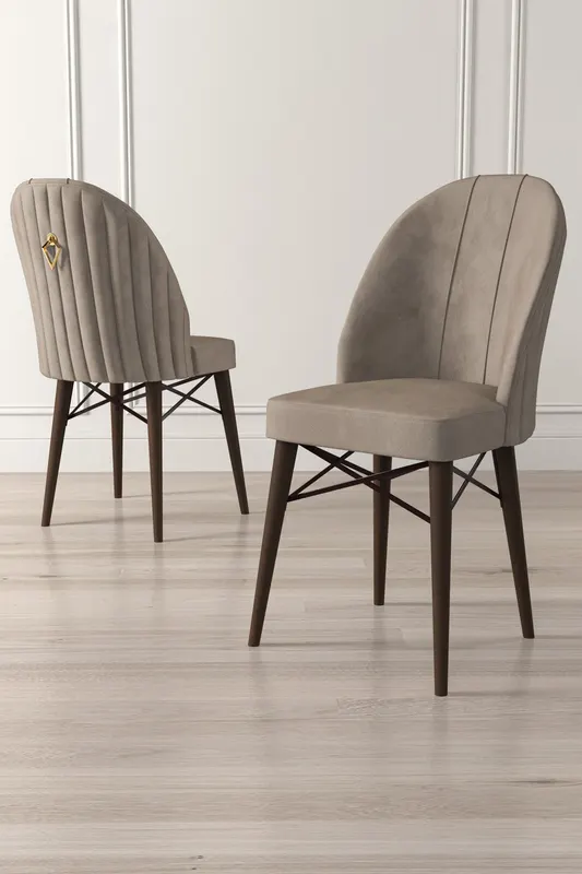 Set de scaune Ritim, Diverse culori, Diverse configurații, 44x42x96 cm - Cappuccino - Maro / 4 bucăți