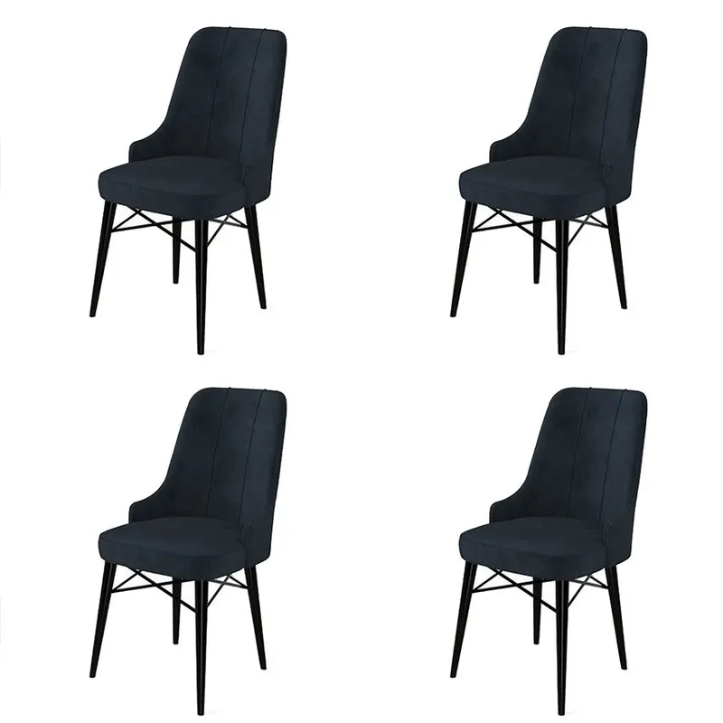 Set de scaune Pare, Diverse culori, Diverse configurații, 46x46x94 cm - Antracit - Negru / 4 bucăți