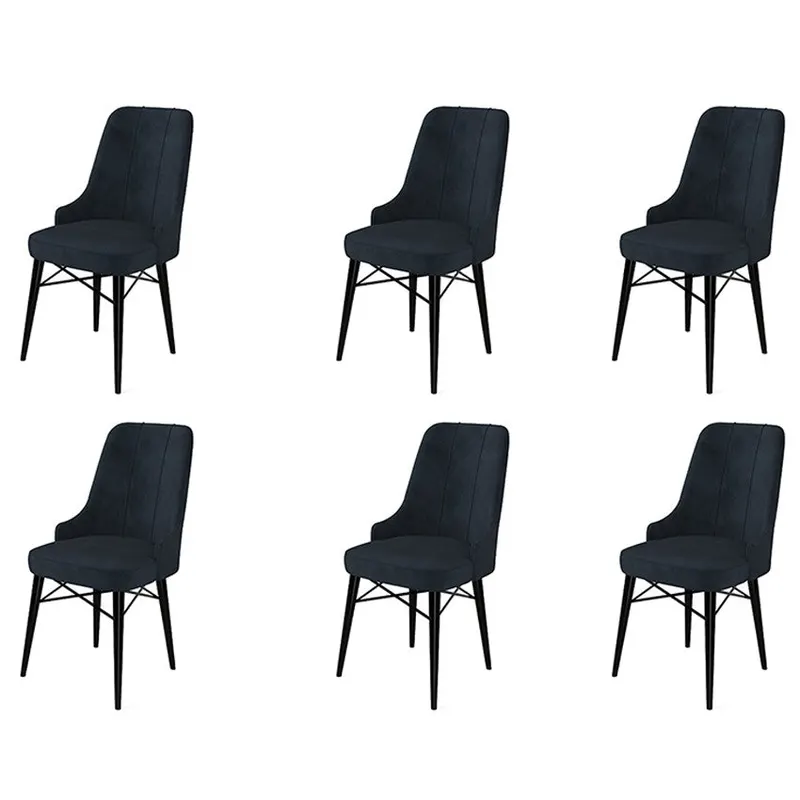 Set de scaune Pare, Diverse culori, Diverse configurații, 46x46x94 cm - Antracit - Negru / 6 bucăți