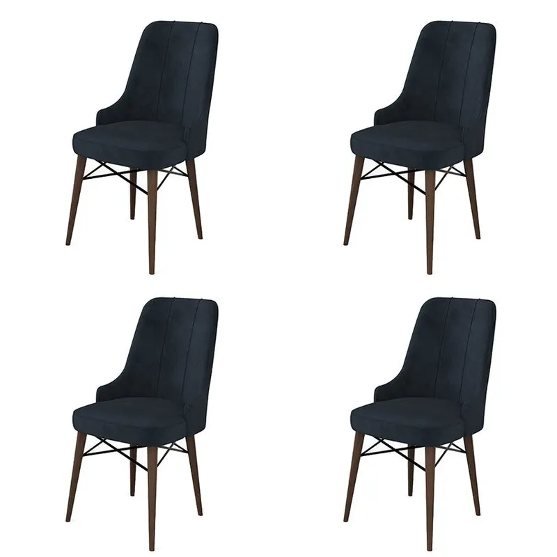 Set de scaune Pare, Diverse culori, Diverse configurații, 46x46x94 cm - Antracit - Maro / 4 bucăți