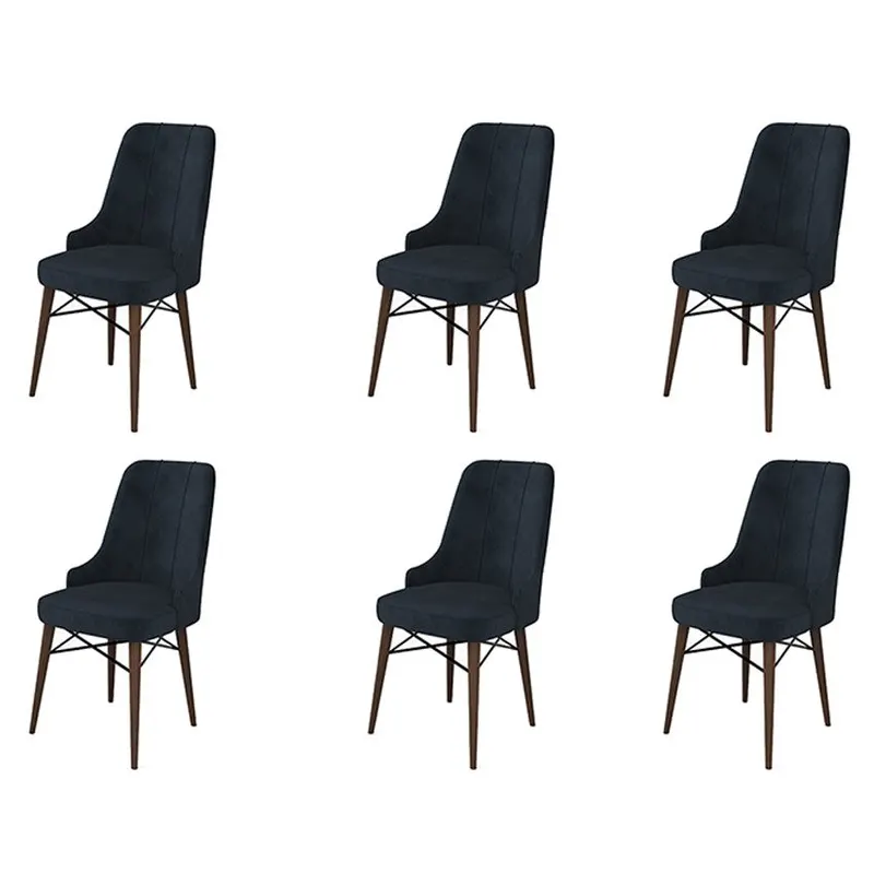Set de scaune Pare, Diverse culori, Diverse configurații, 46x46x94 cm - Antracit - Maro / 6 bucăți