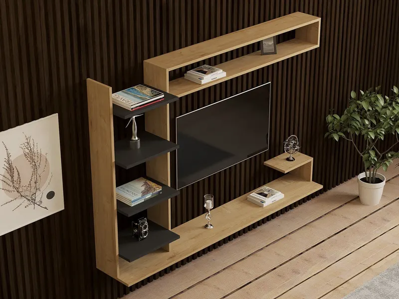 Comodă TV Noble, Diverse culori, 180x30x122 cm - Sapphire - Antracit