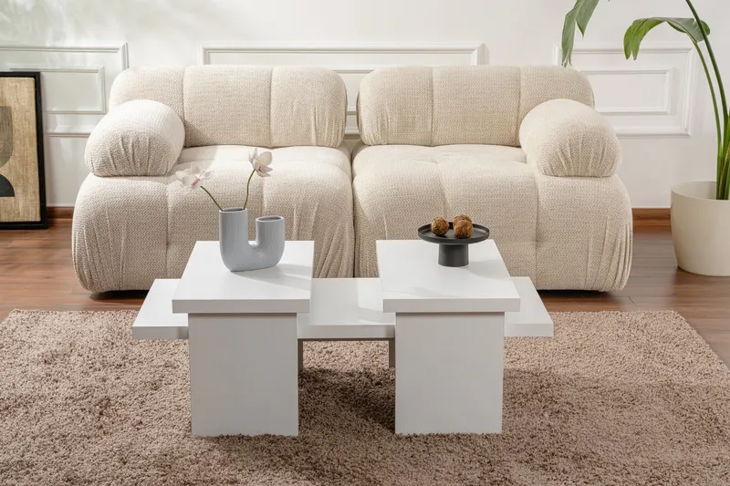 Măsuță de cafea Sanctuary, Diverse culori, 110x45x30 cm - Wood white
