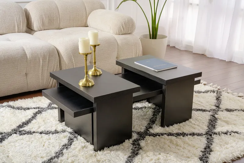 Măsuță de cafea Sanctuary, Diverse culori, 110x45x30 cm - Wood black