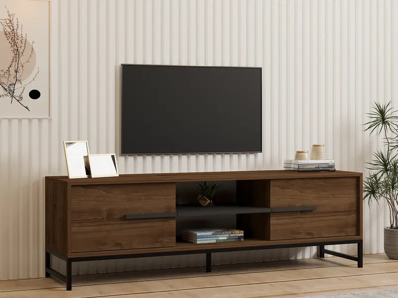 Comodă TV Mono, Diverse culori, 160x40x50 cm - Nuc