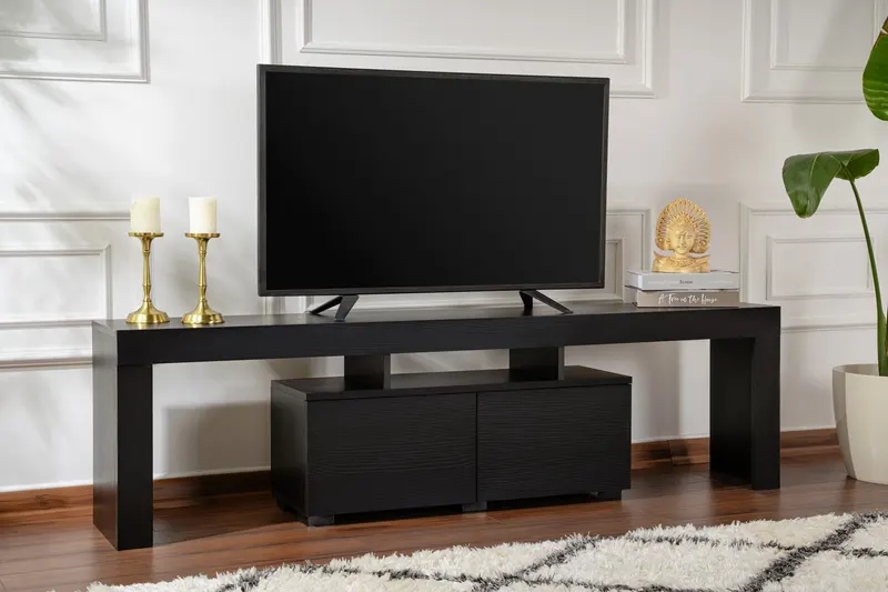 Comodă TV Enclave, Diverse culori, 180x31x50 cm - Wood black